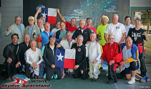 Skydivers Over Sixty 21-person Texas State Record participants, May 5, 2014