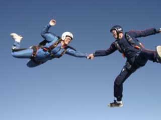 Fun flying with your Skydiver Training Program instructor